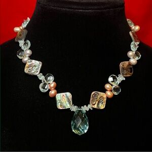 Bejeweled Carroll Dorsey Walker Shell and Glass Necklace